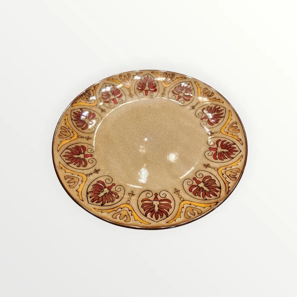 Pier 1 Imports Myra Dinner Plates Set of 2 Hand-Painted Stoneware